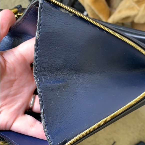 JCrew Black & Blue Leather Bag - Picture 8 of 8